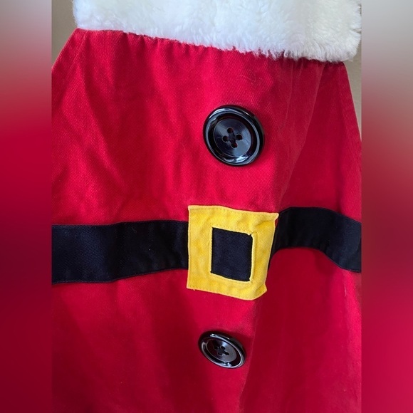 Vintage 2003 Mrs. Claus Santa Red Suede Apron - Picture 5 of 8